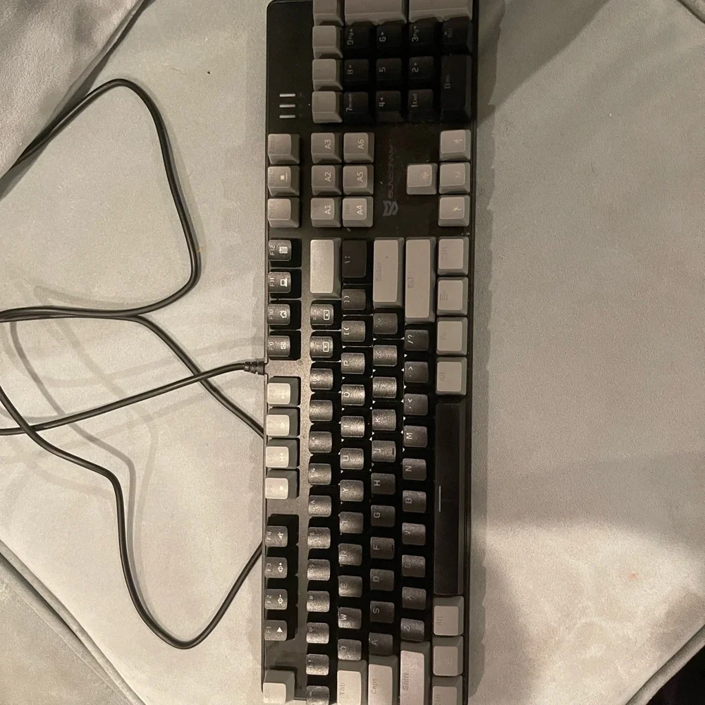 Mechanical keyboard, brown switches, white LED, works on pc/laptop, Gaming.